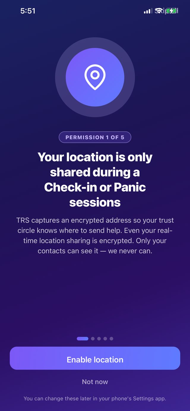 iOS location permission dialog