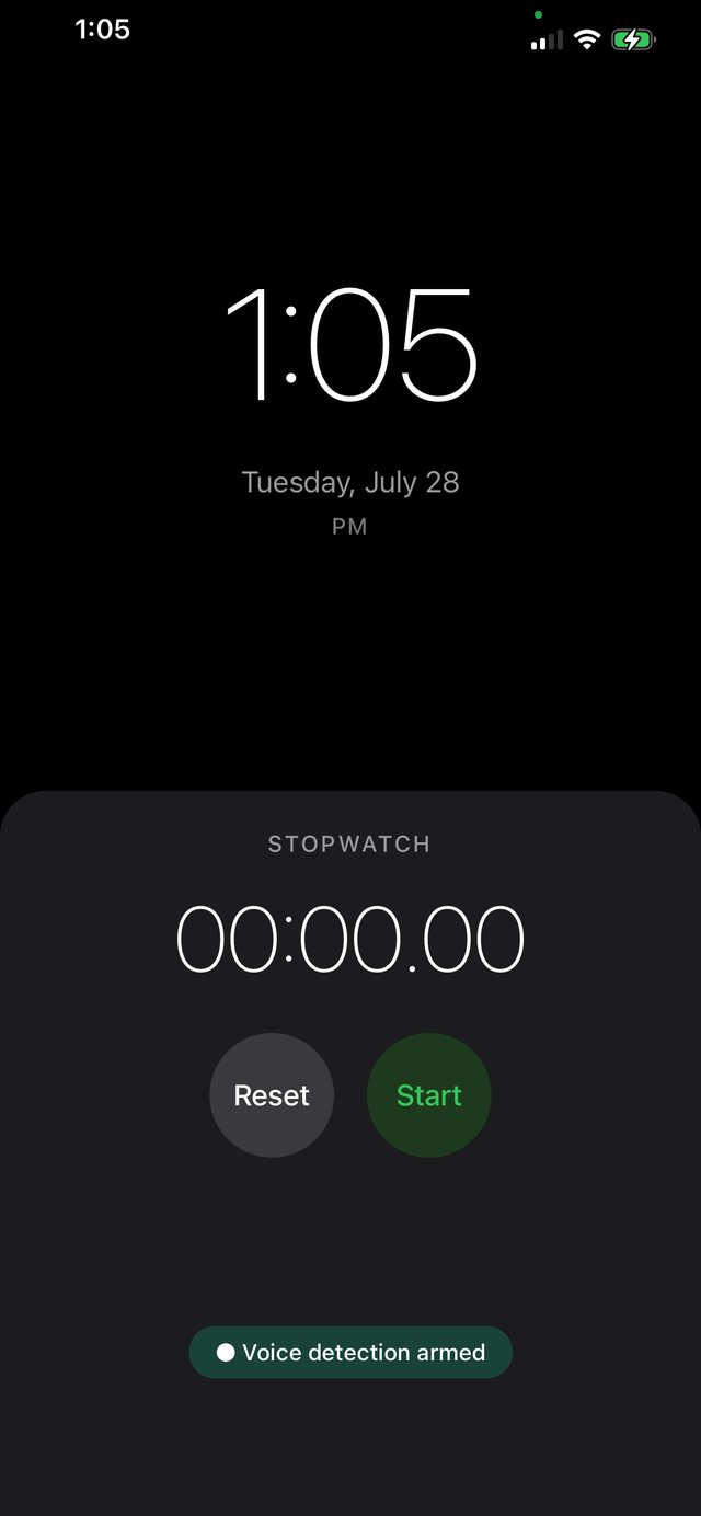 The decoy clock exactly as it appears while cloaking a live recording, with voice detection armed